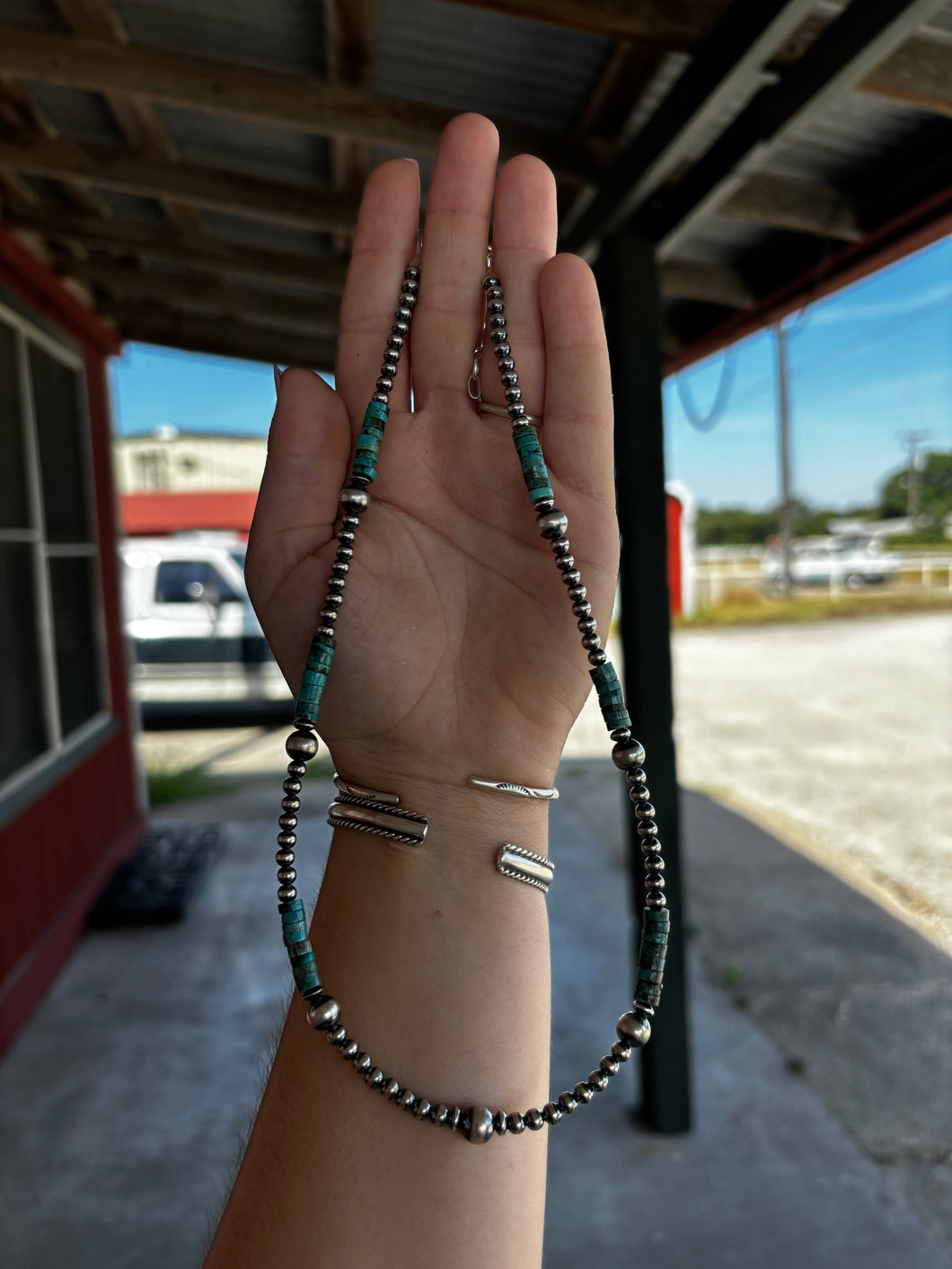 18” Turquoise Heishi Necklace